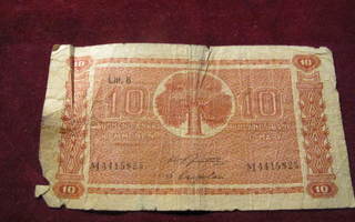 10 markkaa 1945 Litt-B