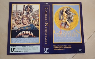 Caligulan orjattaret VHS kansipaperi / kansilehti