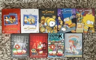 South Park, The Simpsons ja Futurama -bokseja 5e/kpl