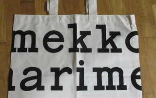 MARIMEKKO LOGOKASSI ORGANIC COTTON MUSTA TEKSTI