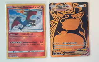 Pokemon kortit 2kpl Radiant Charizard & Pikachu VMAX