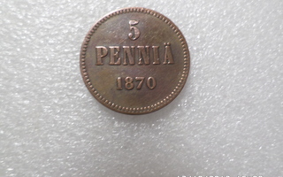 5  penniä   1870  hienokuntoinen  toimitus  pillerissö.