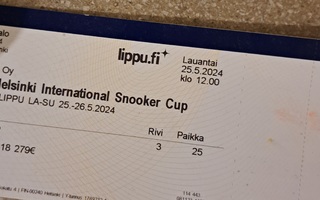 TAOM Helsinki International Snooker Cup 2 päivän lippu