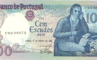 Portugali 100 escudoa 1985