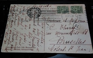 Helsinki kortti VE2kop parilla Belgiaan Sensuuri 1914 ALE!