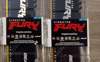 2 x 32Gb. Kingston FURY Beast DDR4 RGB -muisteja