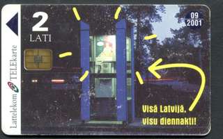 LATVIA, TELEkarte, Lattelekom, 2 Lati  2002