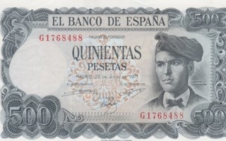 (B0009) SPAIN, 1971. 500 Pesetas. P-153a. aUNC (AU)