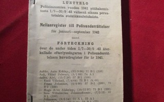 Poliisisanomien välihakemisto 1941-42! (C1059)