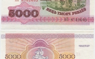 Valko-Venäjä Belarus 5000 Ruplaa v.1992 (P-12) UNC