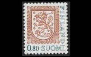 776IIBx ** Leijonamalli 0,80 mk typ II, B-ham, x-pap (1976)