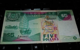Singapore 5 Dollars 1989 sn827 VF
