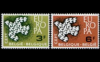 Belgia 1253-4 ** Europa (1961)