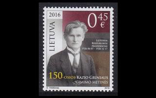 Liettua 1226 ** Presidentti Kazys Grinius (2016)