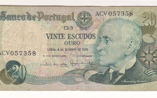 Portugali 20 Escudos v.4.10.1978 P-176b