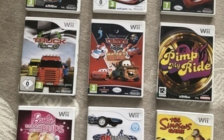 Wii-pelikonsoli varusteineen ja pelejä