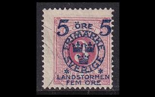 Ruotsi 98 o Landstorm II 5+5/3 Öre (1916)