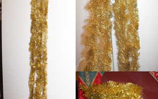 joulukoristenauha 5,80 metriä joulupunos kulta nauhaa