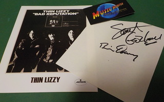 THIN LIZZY 2x NIMIKIRJOITUKSET + B/W KUVA