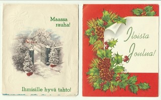 Vanhoja suomenkielisiä joulukortteja Amerikasta