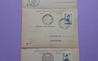 Mannerheim-postimerkit 3 postikortilla ja erikoisleimat!