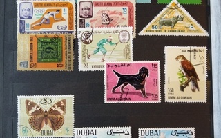 Arabia, Quwait, Dubai, Thaimaa postimerkkejä erä