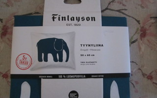 Finlayson elefantti tyynyliina 50x60 cm 2 kpl - uudet