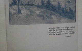 Maisema Karjalasta + runo, Kenttäpostia, p. 1940