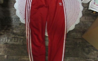 Adidas punaiset kolmiraita verkkarihousut  164 cm