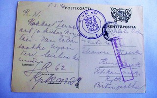 1940 JR62 talvisodan kortti Kurkimäkeen