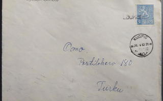 Pp-leima LAUKANSALO / Kuopio kirjeellä 1962