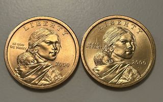 SACAGAWEA one dollar 2000 P,2kpl