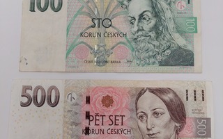 Tsekin tasavalta 100 Koruna 1994 + 500 koruna 2009