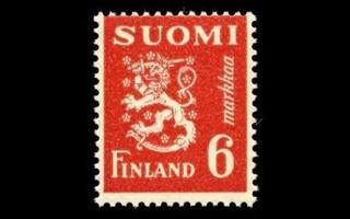 299 ** Leijona 6 mk punainen (1945)