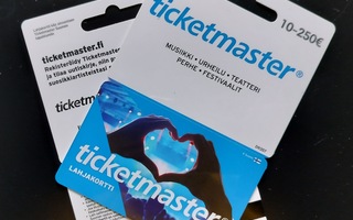 Ticketmaster 200€ lahjakortti (2 x 100€, voim. 31.12.2024)