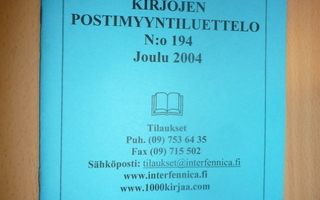 Kirjojen postimyyntiluettelo N:o 194 joulu 2004
