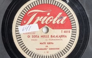 Savikiekko 1939 - Eugen Malmsten & Matti Jurva Triola T 4018