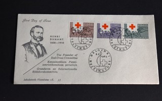 *FDC HENRI DUNANT * PUNAINEN RISTI 1963*