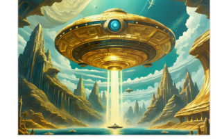 Uusi UFO Science Fiction Scifi taidejuliste koko A4