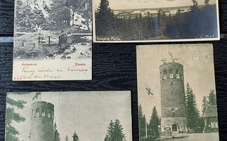 KUOPIO Puijo Korkeakoski - 4 vanhaa postikorttia