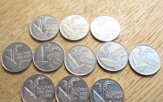 10 pennin kolikkoerä 1990 - 2000 11 kpl