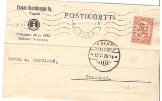 Vaasa,  v. 1926  firmakortti kotiseutukeräilijälle