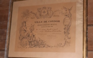 Vanha Condom kylän taulu