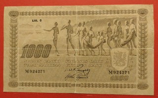 1000 markkaa 1922 Litt C, kunto noin 4.  (KD14)