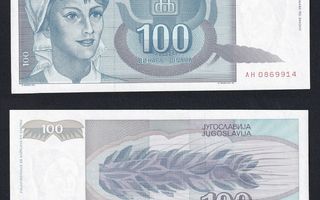 Jugoslavia 100 Dinara v.1992 UNC P-112