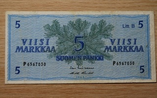 Suomen pankki 5 Markkaa 1963