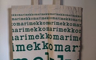 Marimekon Logokassi UUSI Vihreä Teksti Lahjaidea