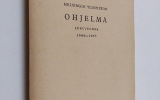 Helsingin yliopiston ohjelma lukuvuonna 1964-1965