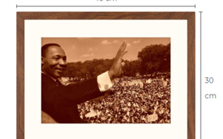 Martin Luther King Jr. sepia taidevalokuvataulu kehystetty