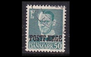 Tanska PF_38 o Frederik IX 50 öre sinivihreä (1955)